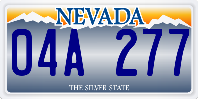 NV license plate 04A277