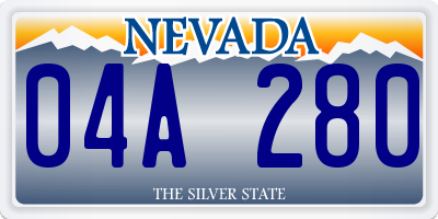 NV license plate 04A280