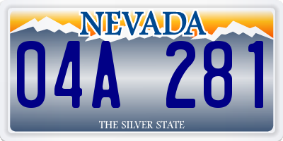 NV license plate 04A281