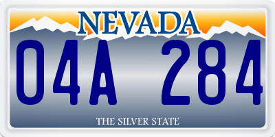 NV license plate 04A284
