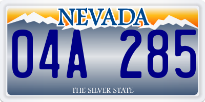 NV license plate 04A285