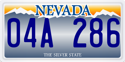 NV license plate 04A286