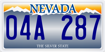 NV license plate 04A287