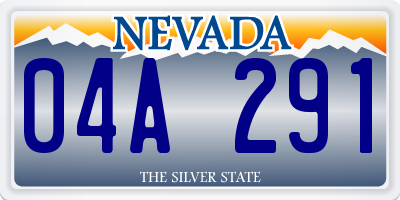 NV license plate 04A291