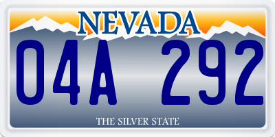 NV license plate 04A292