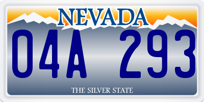 NV license plate 04A293