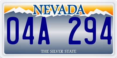 NV license plate 04A294
