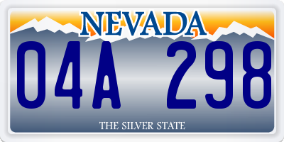 NV license plate 04A298