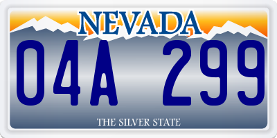 NV license plate 04A299