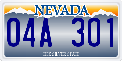 NV license plate 04A301