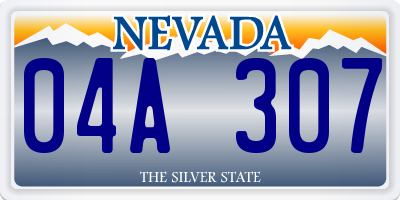 NV license plate 04A307