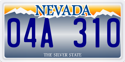 NV license plate 04A310