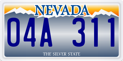 NV license plate 04A311