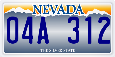 NV license plate 04A312
