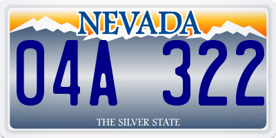 NV license plate 04A322