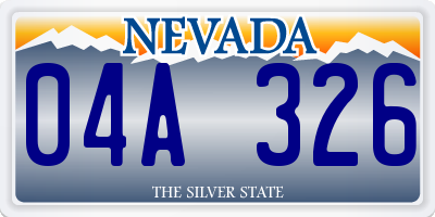 NV license plate 04A326