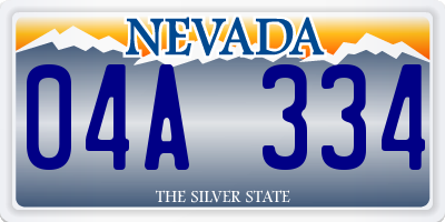 NV license plate 04A334