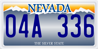 NV license plate 04A336