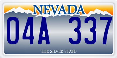 NV license plate 04A337