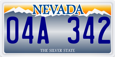 NV license plate 04A342