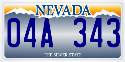 NV license plate 04A343