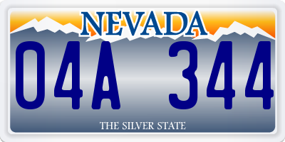 NV license plate 04A344