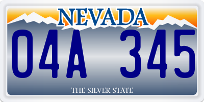 NV license plate 04A345