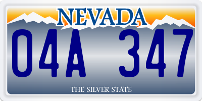 NV license plate 04A347