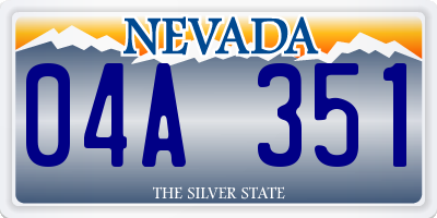 NV license plate 04A351