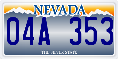 NV license plate 04A353