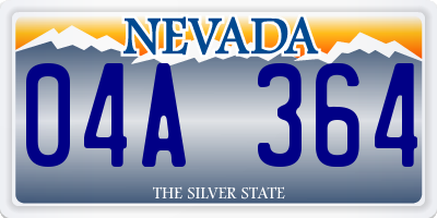 NV license plate 04A364