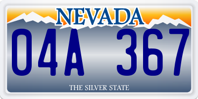 NV license plate 04A367