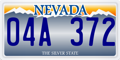 NV license plate 04A372