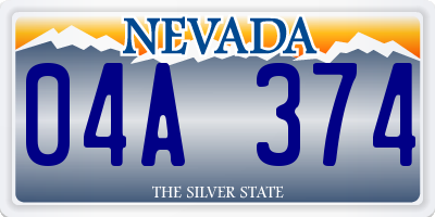 NV license plate 04A374