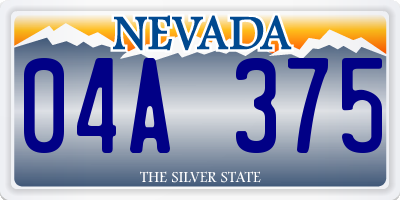 NV license plate 04A375