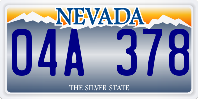 NV license plate 04A378