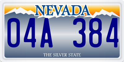 NV license plate 04A384