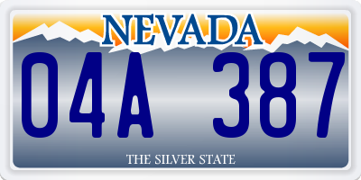 NV license plate 04A387