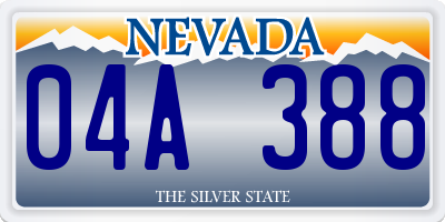 NV license plate 04A388