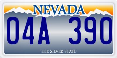 NV license plate 04A390