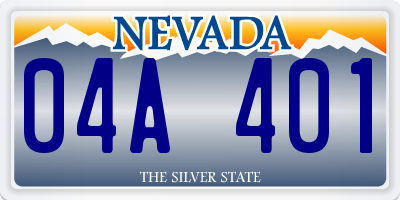 NV license plate 04A401