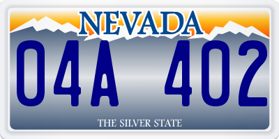 NV license plate 04A402