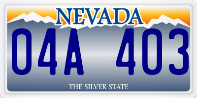 NV license plate 04A403
