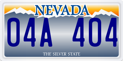 NV license plate 04A404