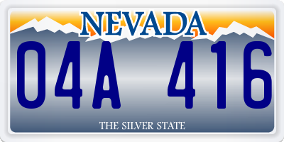 NV license plate 04A416