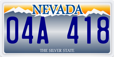 NV license plate 04A418