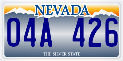 NV license plate 04A426