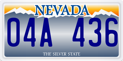 NV license plate 04A436