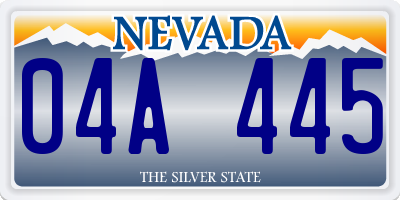 NV license plate 04A445