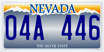 NV license plate 04A446